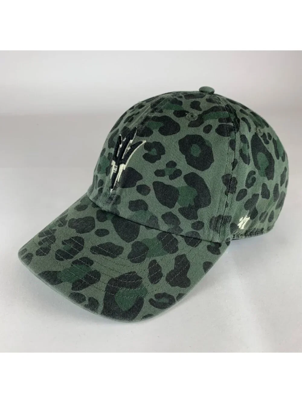 Arizona State Sun Devils NCAA Womens Green Leopard Print 47 Brand Clean Up Hat